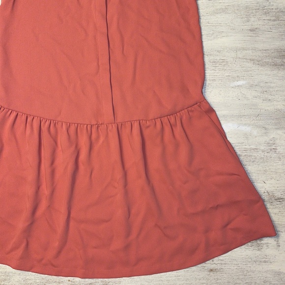 EUC Cynthia Rowley Salmon Pink Drop Waist Short Sleeve Shirt Dress Size 2 - Picture 3 of 8